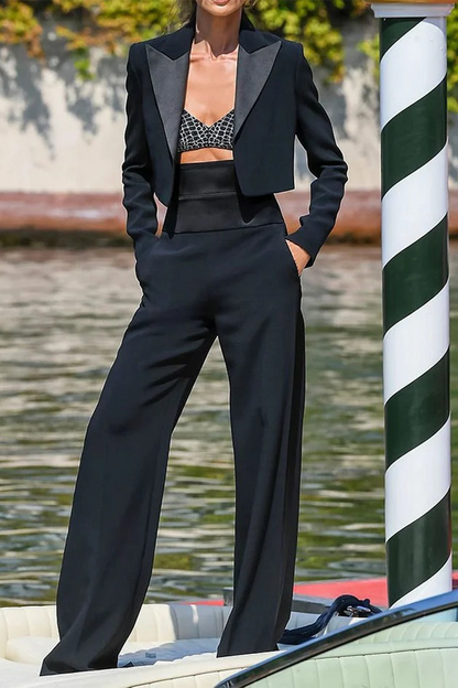 Street Pocket Turn-back Collar Long Sleeve Two Pieces