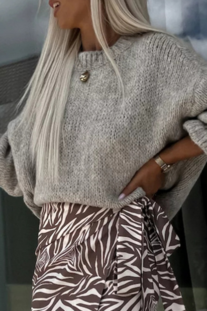 Ruffle Weave O Neck Sweaters(4 Colors)