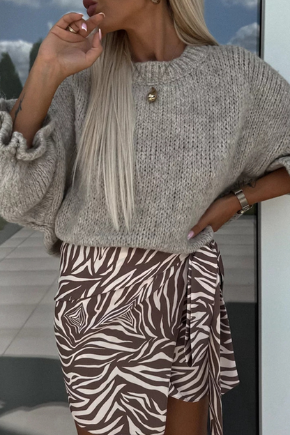 Ruffle Weave O Neck Sweaters(4 Colors)