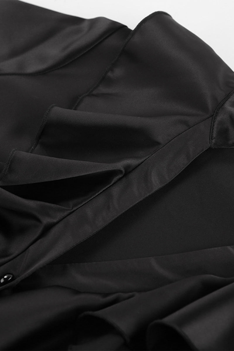 Buttons Ruffle Mandarin Collar Blouses