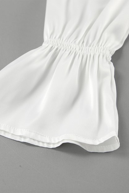 Color Buttons Off Shoulder Blouses