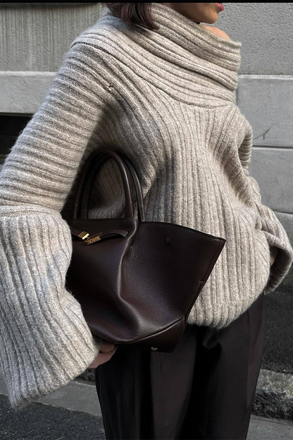 Color Irregular Potholes Off Shoulder Sweaters(5 Colors)