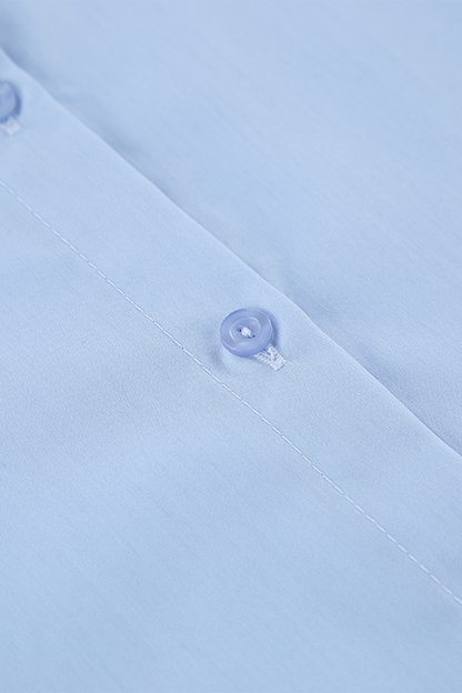 Buttons Patchwork Turndown Collar Blouses