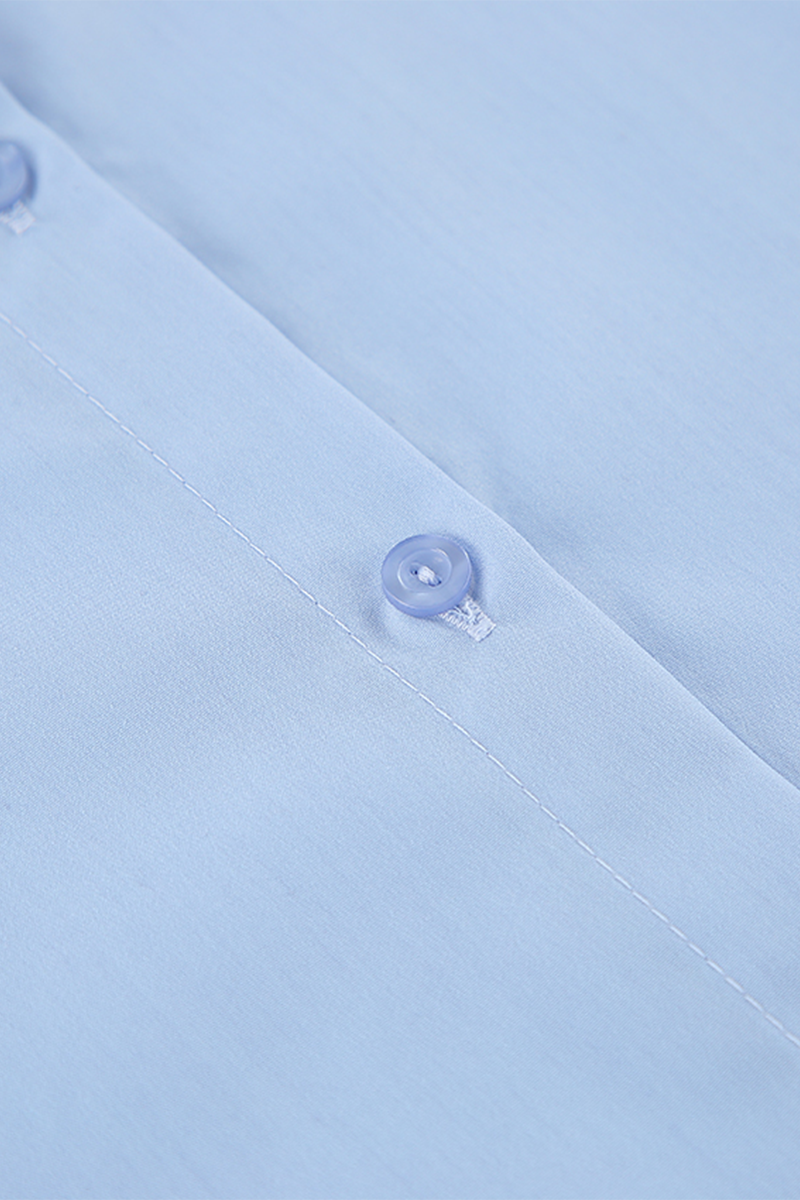 Buttons Patchwork Turndown Collar Blouses