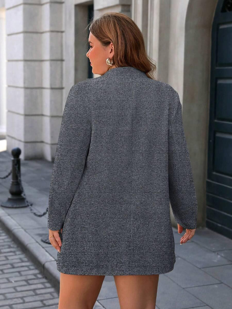 Coat Single Breasted Stand Collar Pockets