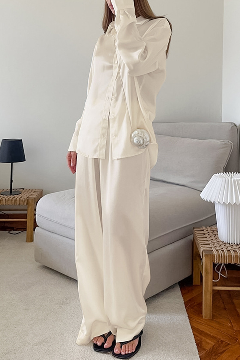 Street Buttons Turndown Collar Long Sleeve Two Pieces