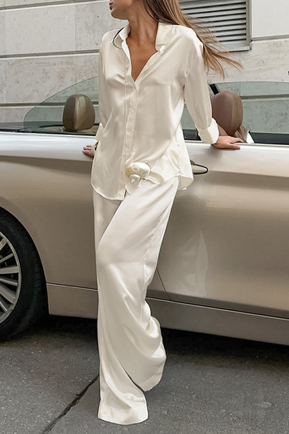 Street Buttons Turndown Collar Long Sleeve Two Pieces