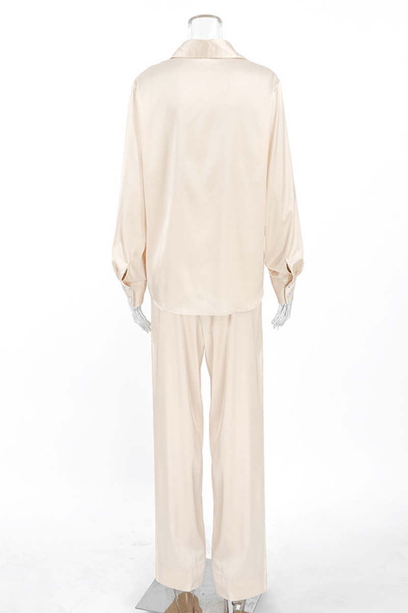 Street Buttons Turndown Collar Long Sleeve Two Pieces