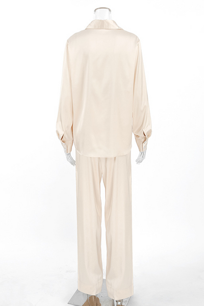 Street Buttons Turndown Collar Long Sleeve Two Pieces