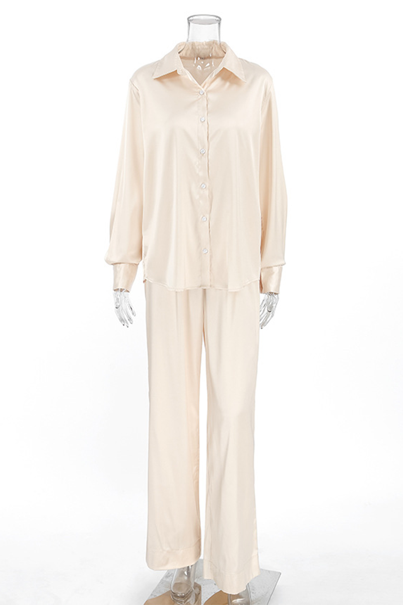 Street Buttons Turndown Collar Long Sleeve Two Pieces