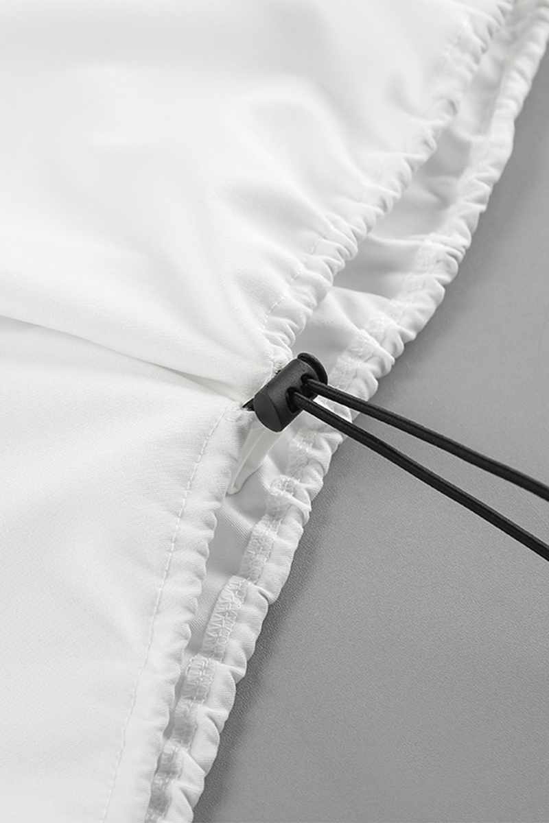 Street Draw String Pocket Buttons Turndown Collar Long Sleeve Two Pieces