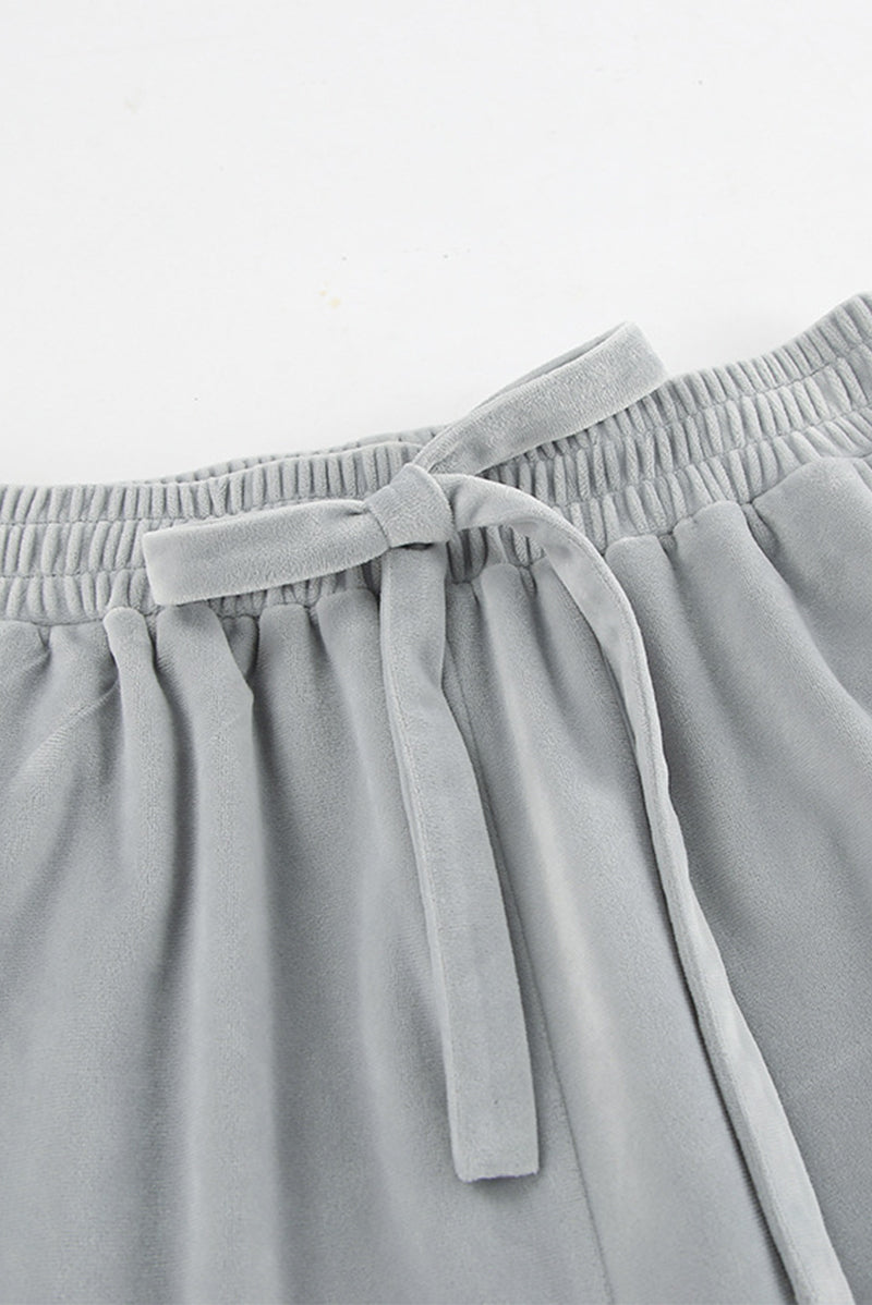 Street Pocket Lace Up Turndown Collar Long Sleeve Two Pieces