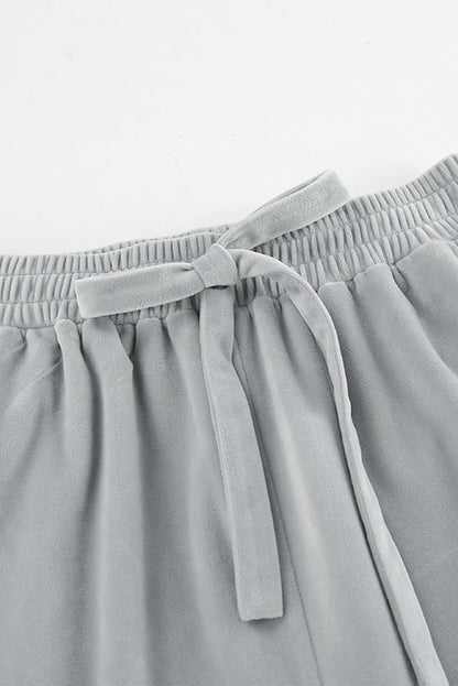 Street Pocket Lace Up Turndown Collar Long Sleeve Two Pieces