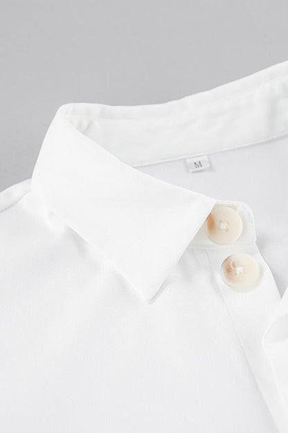 Daily Pocket Buttons With Belt Turndown Collar Loose Rompers