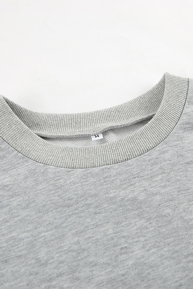 Street Draw String Pocket O Neck Long Sleeve Two Pieces