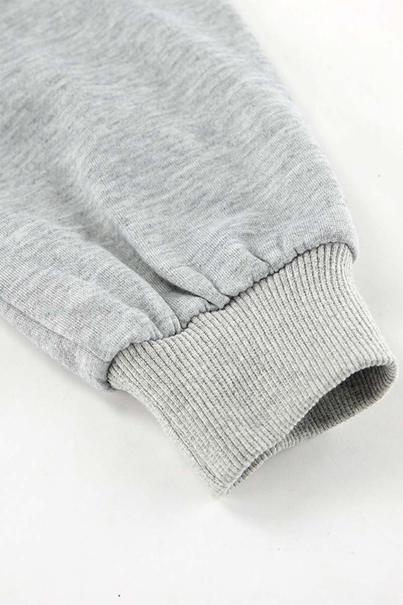 Street Draw String Pocket O Neck Long Sleeve Two Pieces