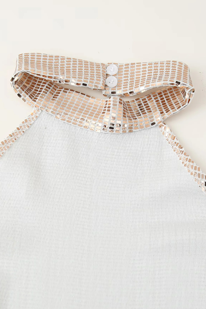 Sequins Backless Halter One Step Skirt Dresses