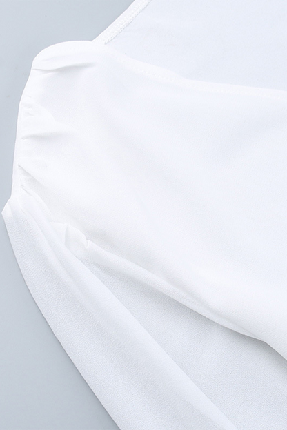 Ruched V Neck Wrapped Skirt Dresses