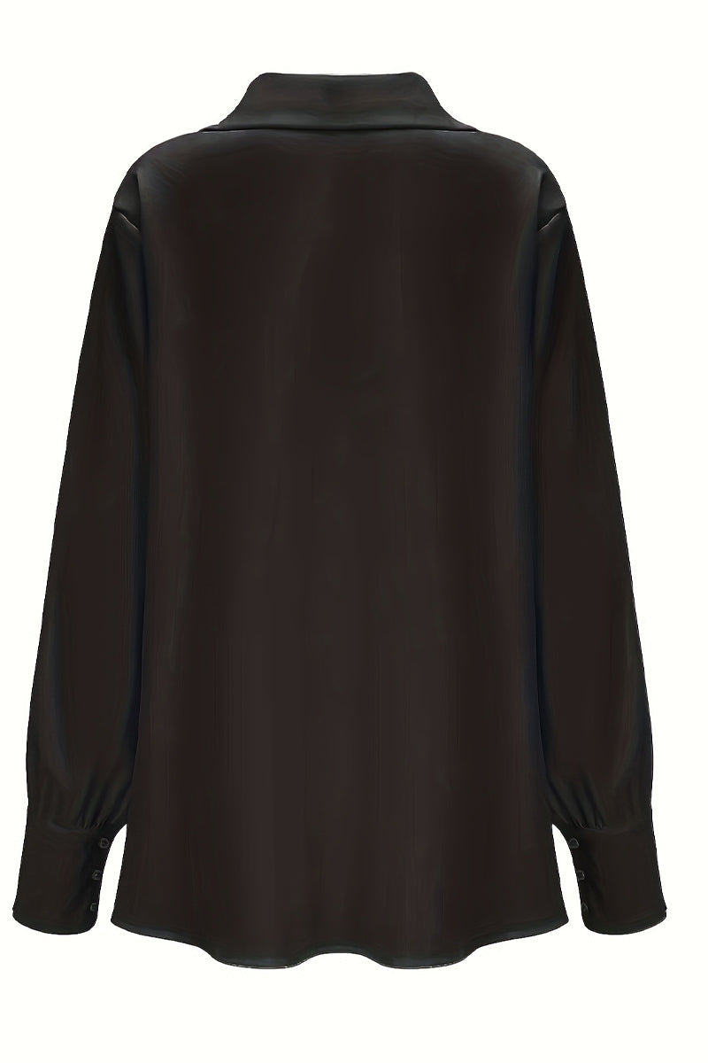 Color Ruched V Neck Blouses(4 Colors)