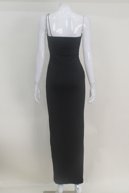 Flowers Flower Shape Sloping Shoulder One Step Skirt Dresses