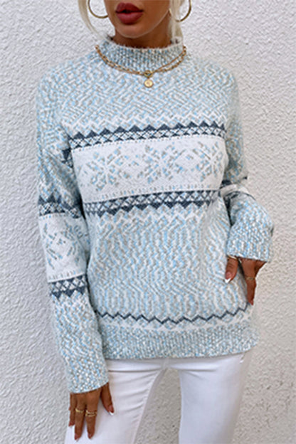 Snowflakes Basic Half a Turtleneck Sweaters(4 Colors)
