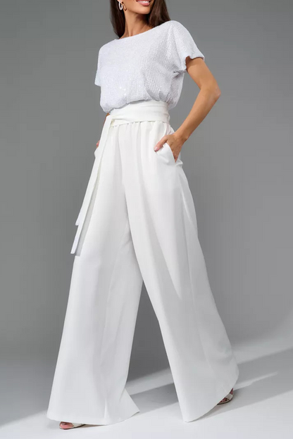 Daily Sequins Strap Design O Neck Loose Jumpsuits(5 Colors)