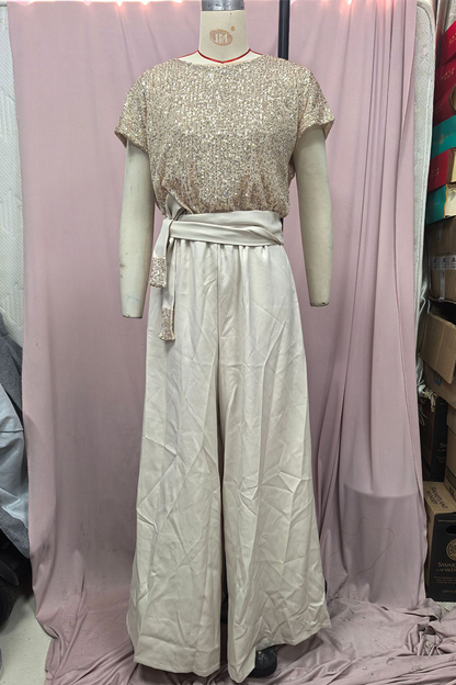 Daily Sequins Strap Design O Neck Loose Jumpsuits(5 Colors)