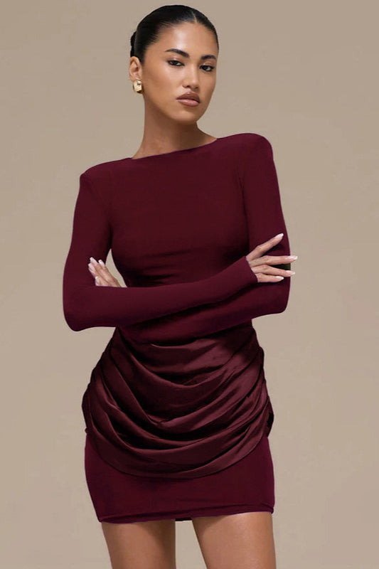 Color Ruched Bodycon Dress
