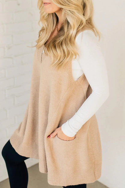 Daily Pocket V Neck Sweaters(5 Colors)