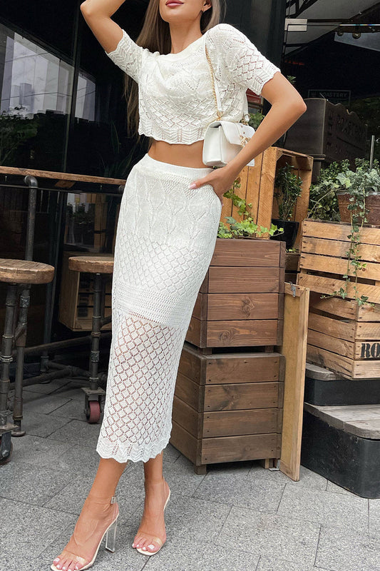 Weave O Neck Sleeveless Two Pieces
