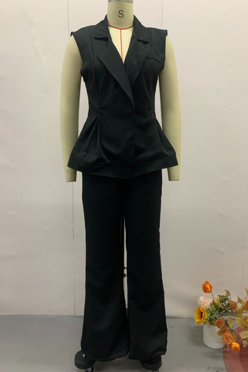 Pocket V Neck Sleeveless Two Pieces
