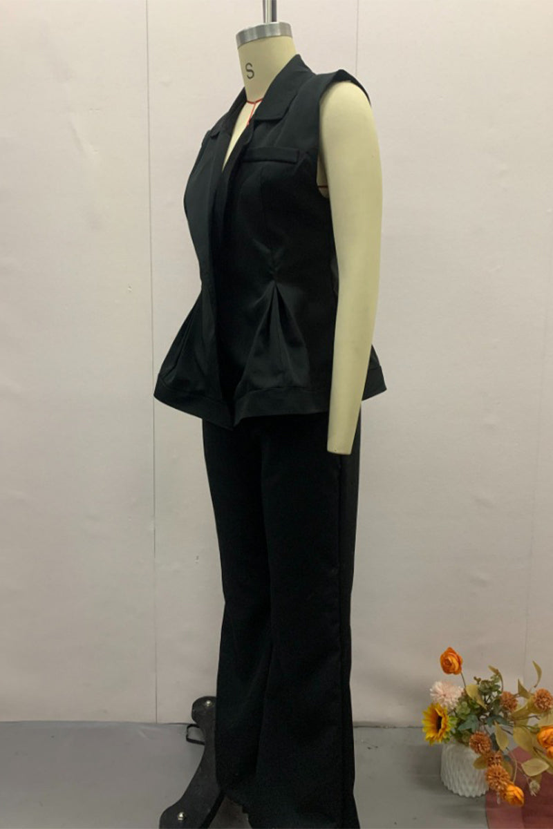 Pocket V Neck Sleeveless Two Pieces