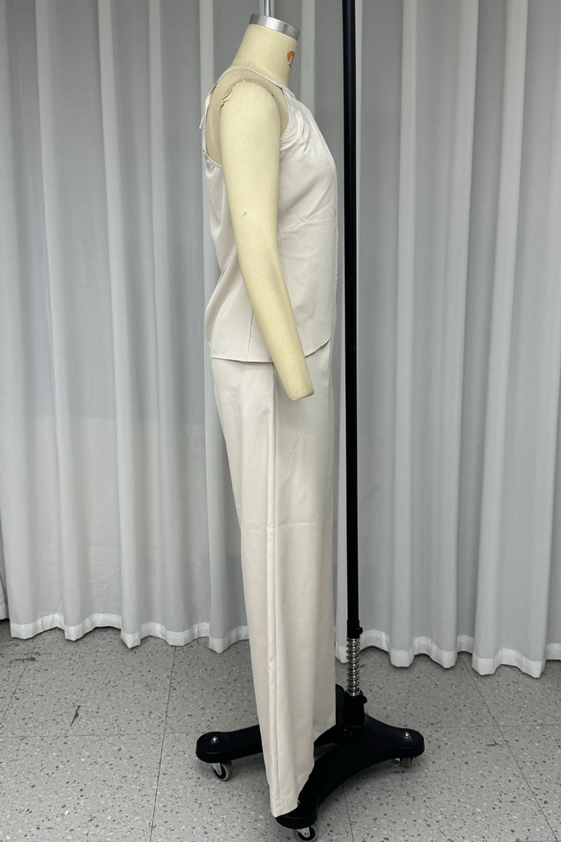 Ruched Irregular Halter Sleeveless Two Pieces