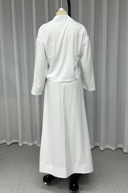 Lace Up Buttons Turndown Collar Long Sleeve Two Pieces