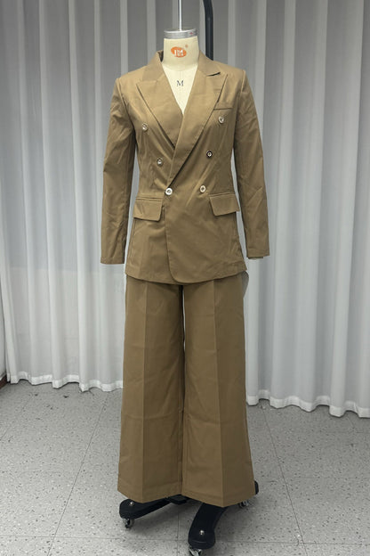 Buttons Turn-back Collar Long Sleeve Two Pieces