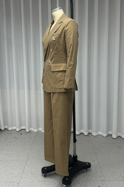 Buttons Turn-back Collar Long Sleeve Two Pieces