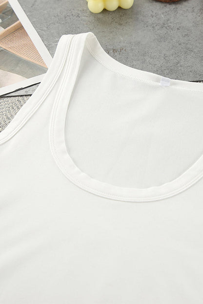 Patchwork U Neck Sleeveless Two Pieces