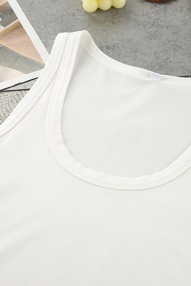 Patchwork U Neck Sleeveless Two Pieces