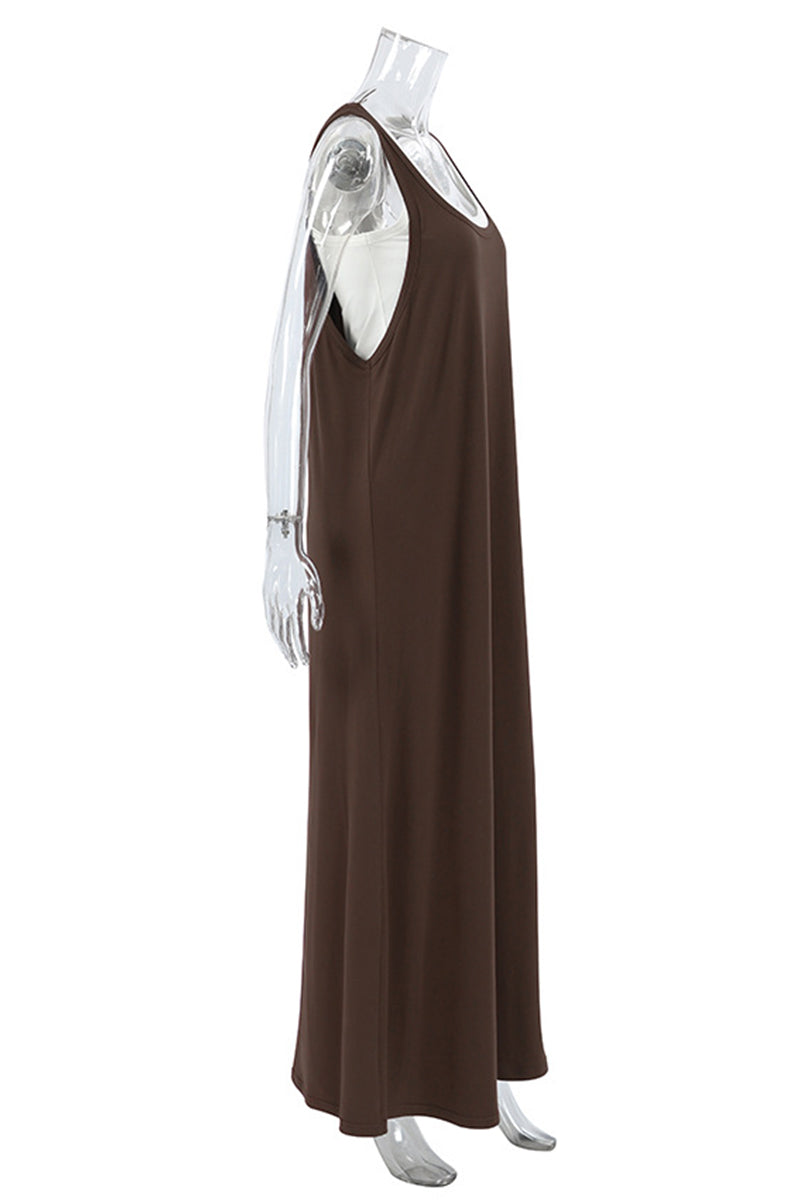Patchwork U Neck Sleeveless Two Pieces