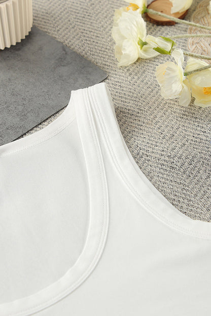 Patchwork U Neck Sleeveless Two Pieces
