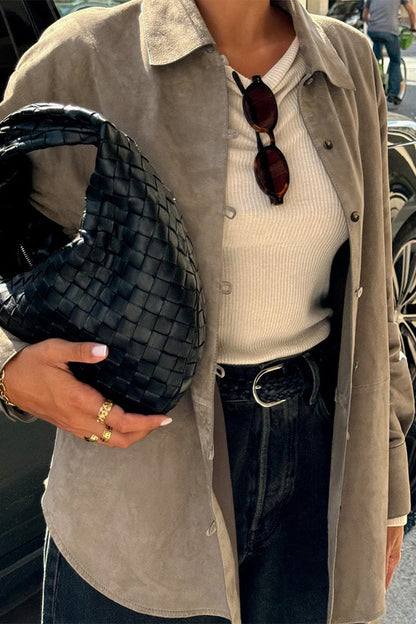 Buttons Turndown Collar Blouses