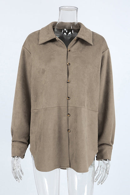 Buttons Turndown Collar Blouses