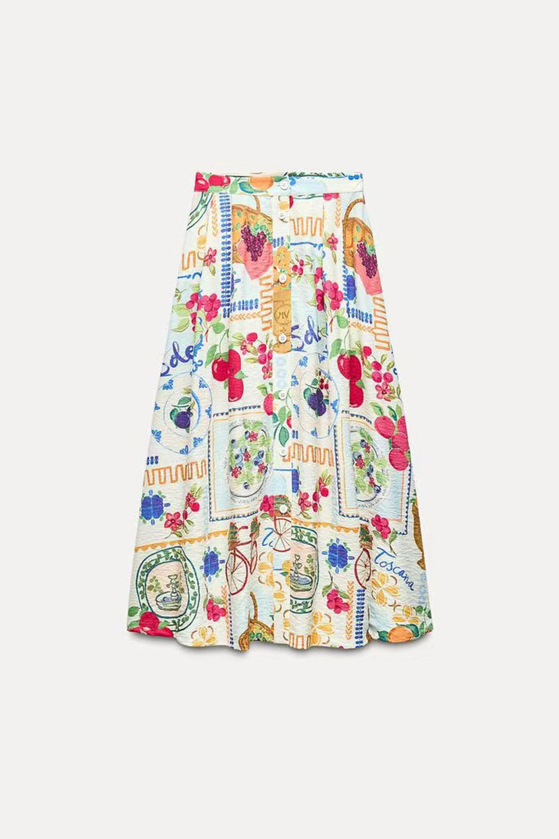 Print Pocket Ruched Contrast Square Neck Sleeveless Two Pieces
