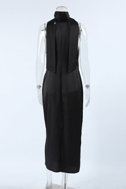 Lace Up Halter One Step Skirt Dresses