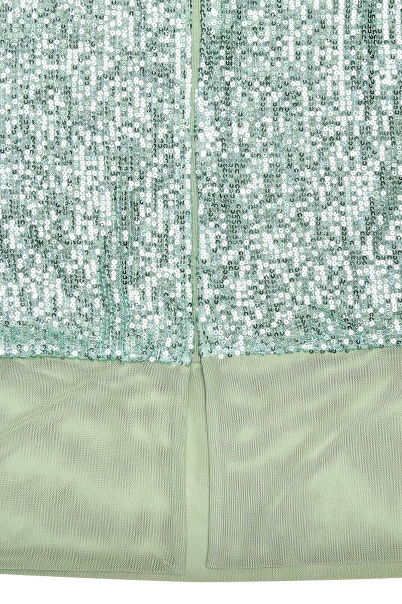 Sequins Slit Sequined Strapless Long Dresses(3 Colors)