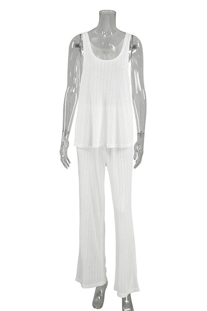 Potholes U Neck Sleeveless Two Pieces
