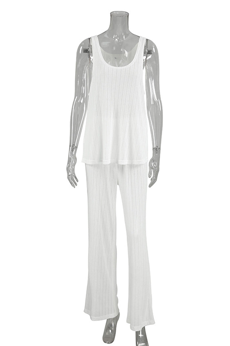 Potholes U Neck Sleeveless Two Pieces