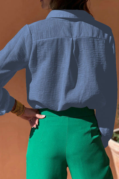 Hollow Out Turndown Collar Blouses(4 Colors)