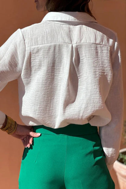 Hollow Out Turndown Collar Blouses(4 Colors)