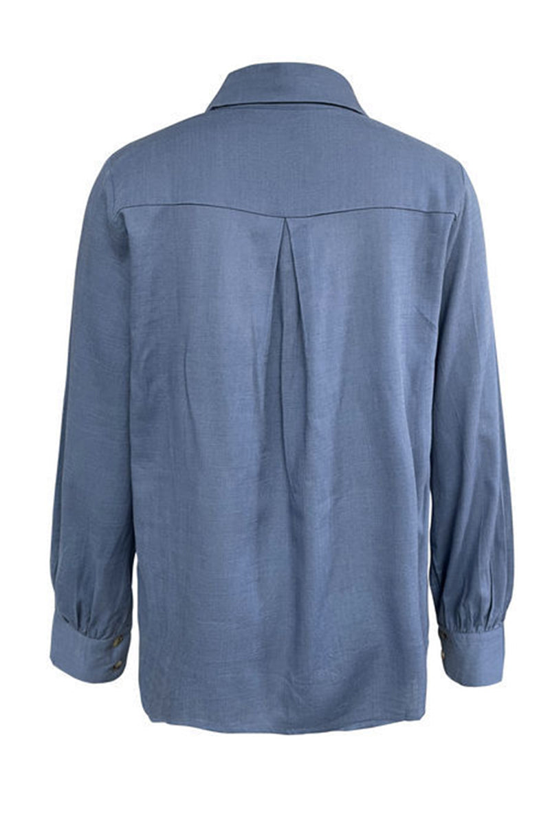 Hollow Out Turndown Collar Blouses(4 Colors)